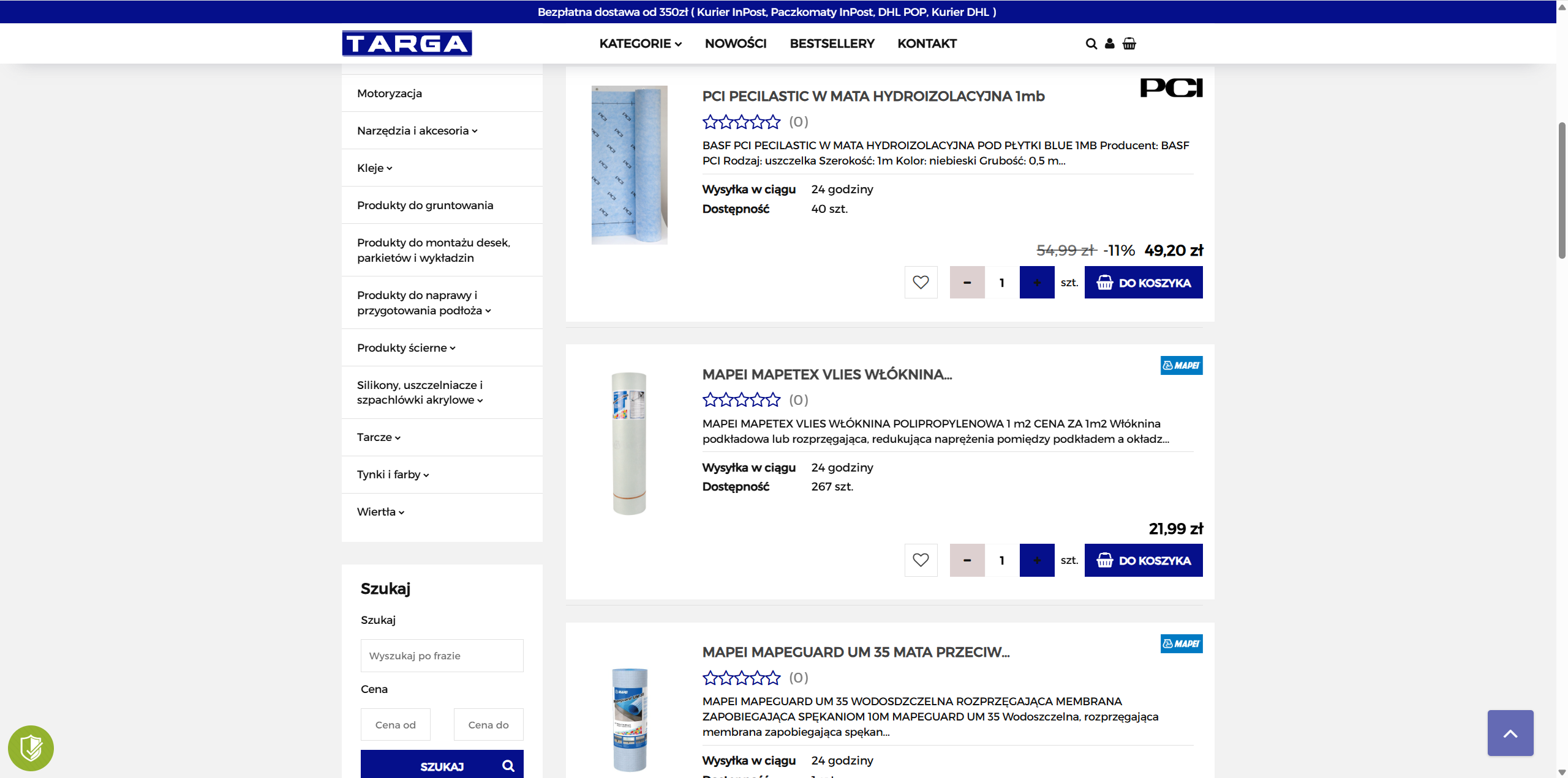 Maty kompensacyjne w łazience i kuchni