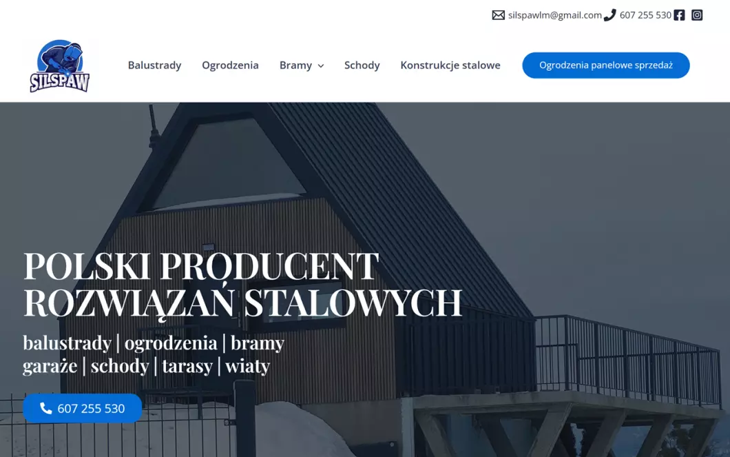 Zrzut ekranu strony Silspaw Usługi spawalnicze