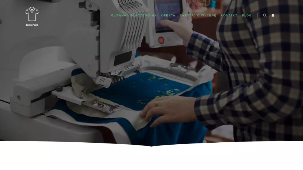 Zrzut ekranu strony RemaPrint - Nadruki na koszulkach Warszawa