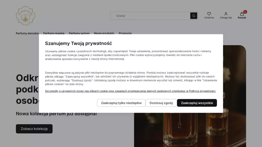 Zrzut ekranu strony Perfumy arabskie z Dubaju | PerfumoweLoveAni