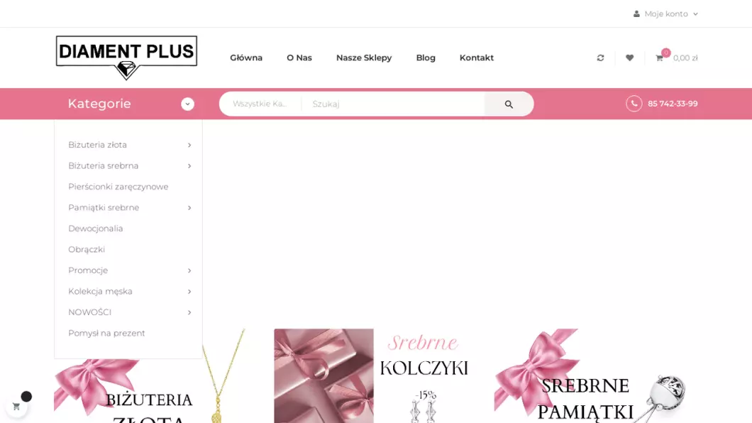 Zrzut ekranu strony Diament Plus
